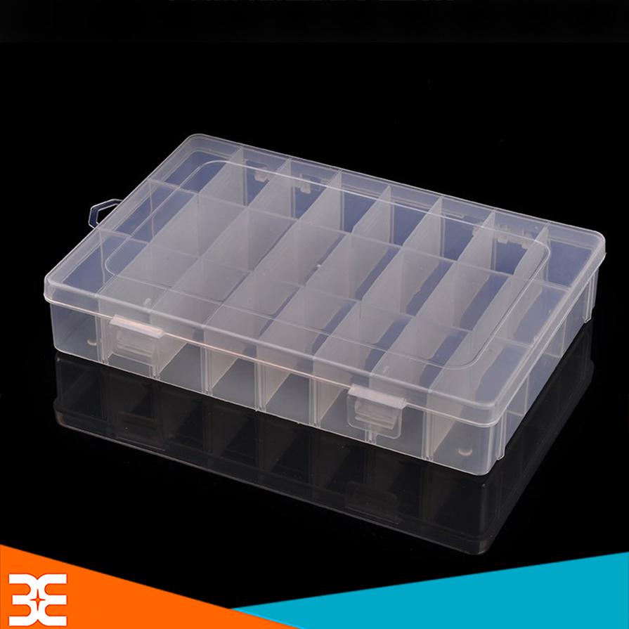 Hộp Đựng Linh Kiện Trang Sức 24 Ngăn Hộp nhựa 24 ngăn, hộp nhựa trong, hop nhua chu nhat, Hộp Đựng Linh Kiện, hop nhua nho, hộp nhựa đựng linh kiện 24 ngăn