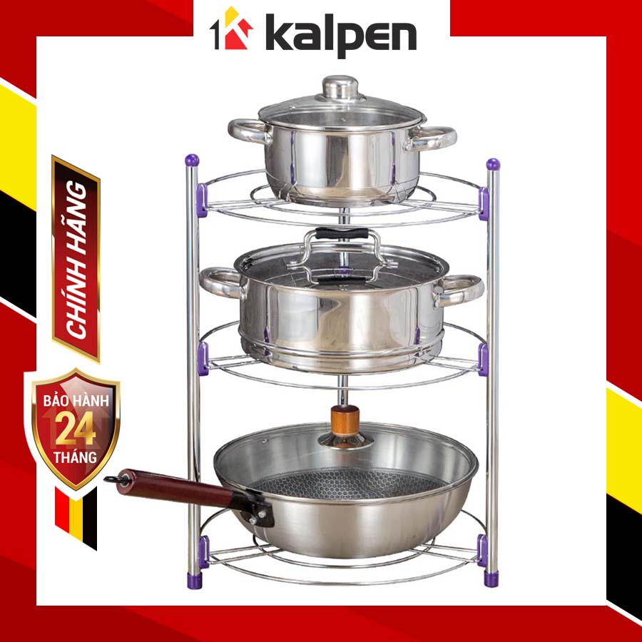 Giá Để Xoong Nồi Đồ Dùng Nhà Bếp 3 Tầng Inox 304 Kalpen, GXIN3K52
