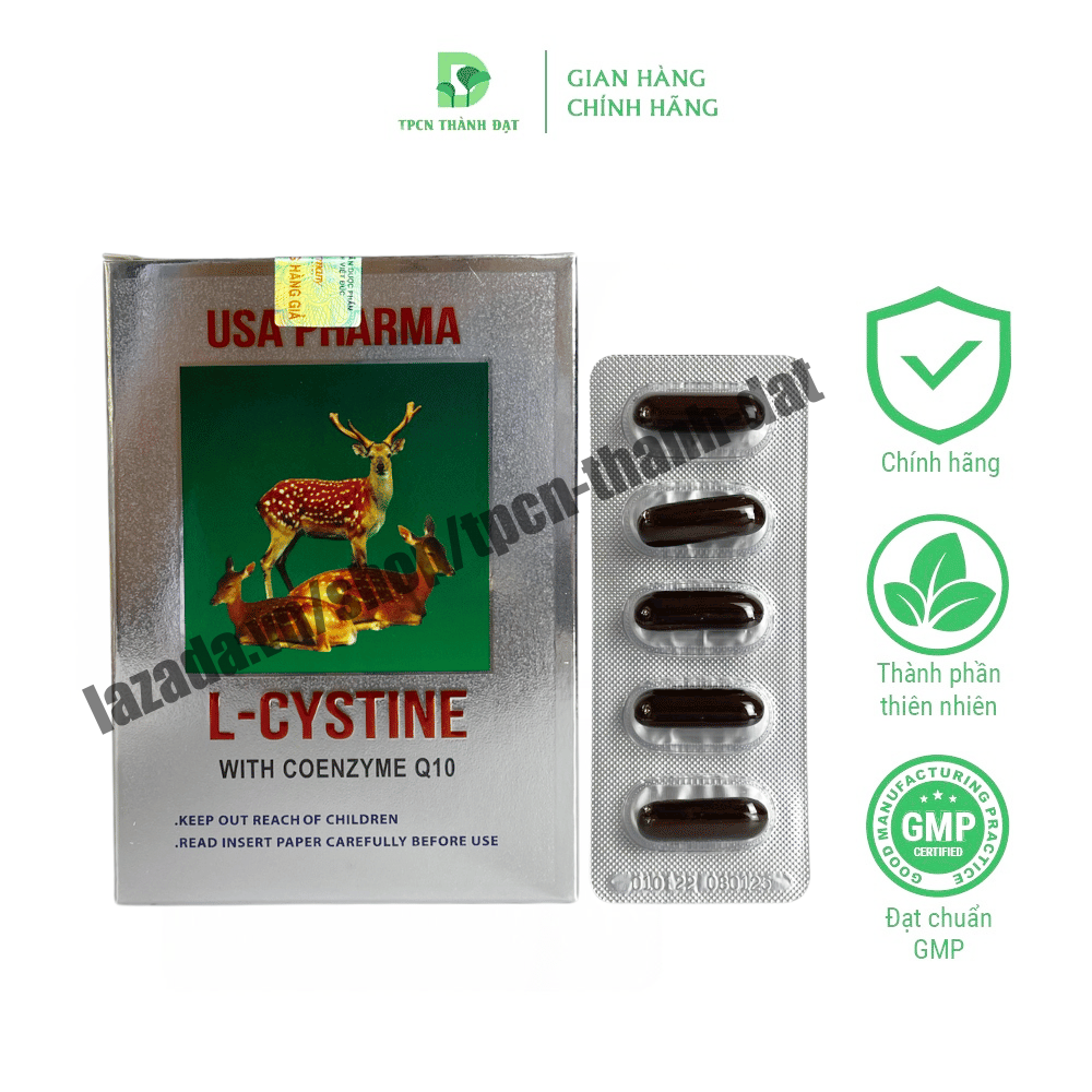 [CHỈ 7.3 HOÀN TIỀN 15%] Viên uống mọc tóc L cystine hỗ trợ giảm rụng tóc, hỗ trợ chắc móng, đẹp da - Hộp 60 viên dùng 2 tháng