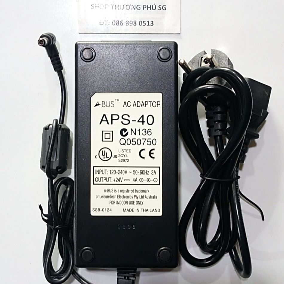 Bộ nguồn adapter dc: 24v - 4a - đầu lớn - chuẩn cắm 5.5mm x 2.1mm