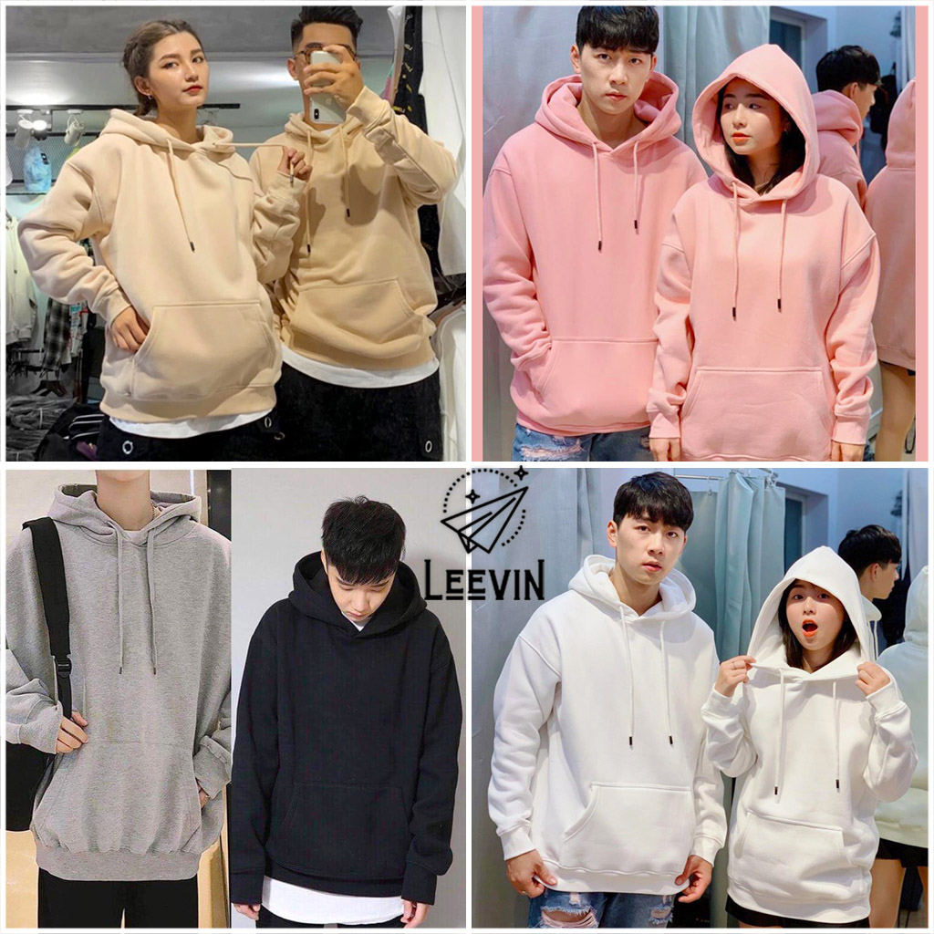 Áo Hoodie Nam Nữ TRƠN BASIC Unisex Form rộng - Áo Khoác Nam Hoodie Nỉ Ulzzang Leevin Store