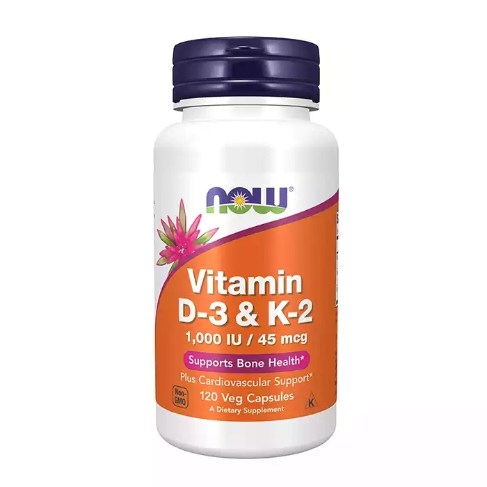 Vitamin D3 & K2 Now 1000 IU / 45 mcg 120 Viên uống hỗ trợ xương khớp, bảo vệ tim mạch và tăng cường hệ miễn dịch