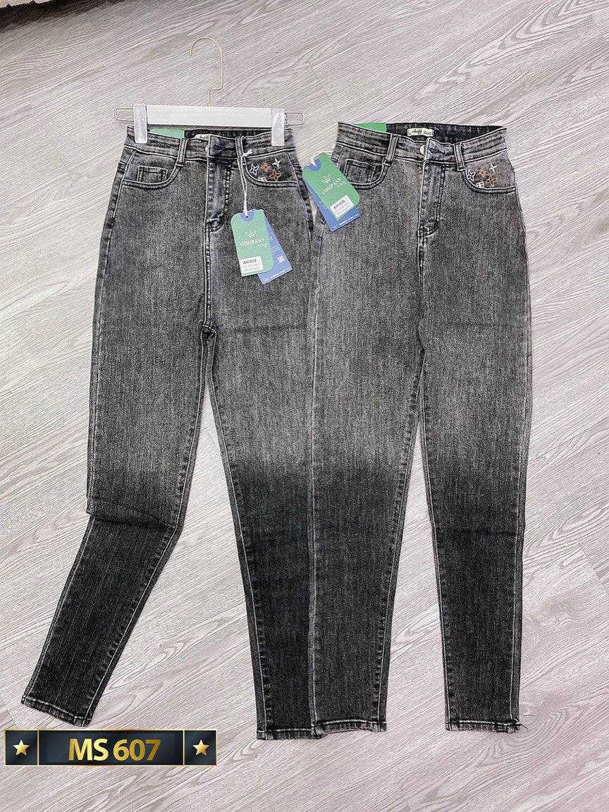[HCM]Quần Jean Nữ Cạp Cao, Quần Bò Nữ Đẹp xám trơn phối lưng kiểu form ôm dáng siêu hot chất liệu Denim cao cấp co giãn mẫu mới 2022 hàng chuẩn shop AlanaFashion - QJNUM517b
