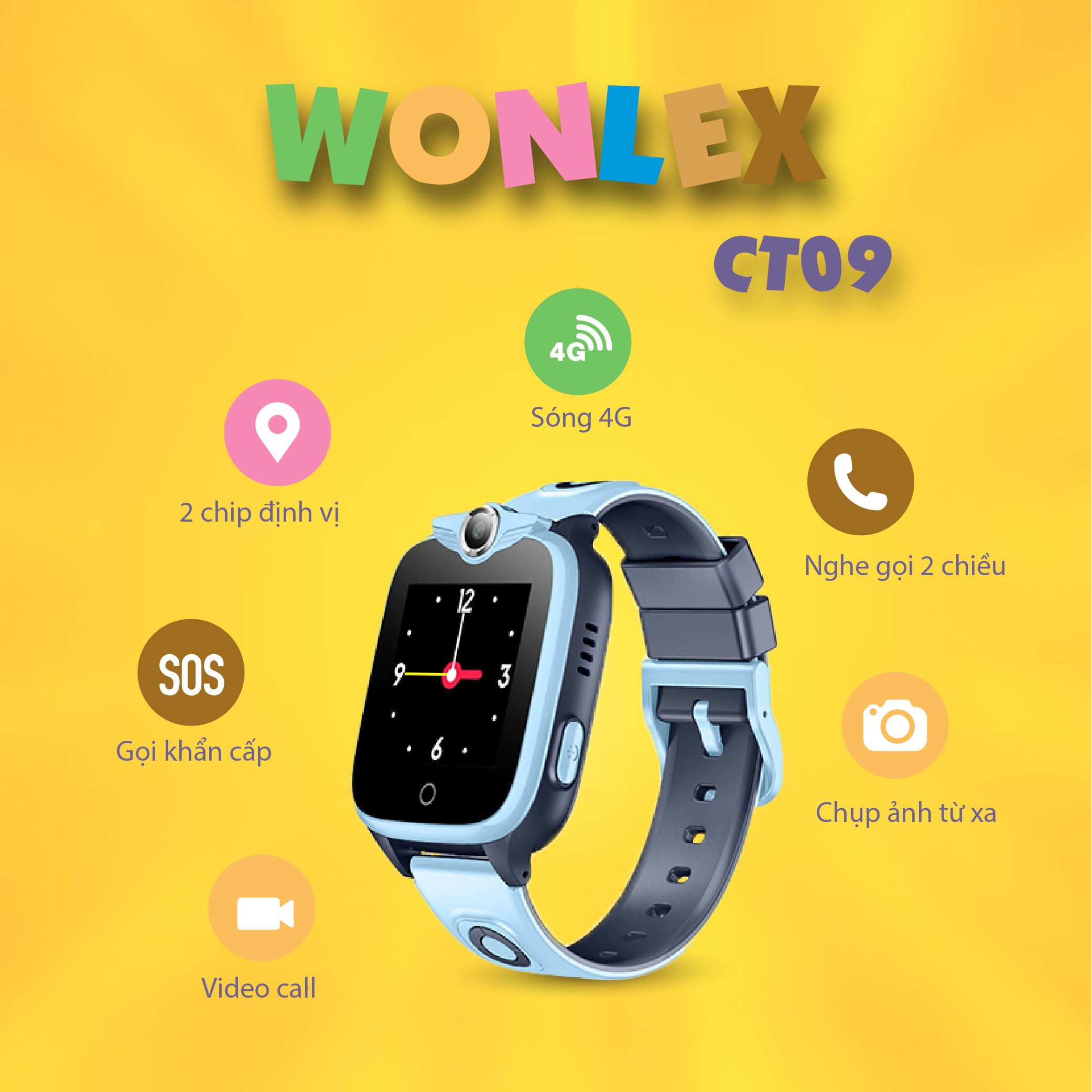 Đồng hồ định vị GPS Wonlex CT09 chính hãng bảo hành 12 tháng