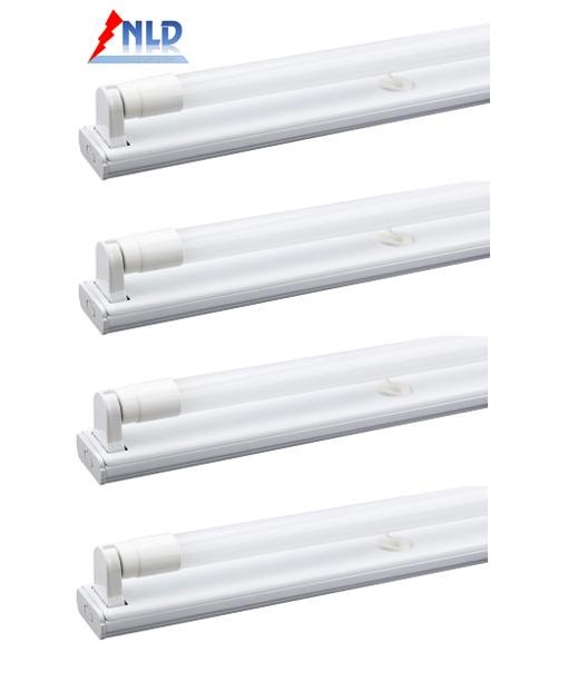 Combo 4 bóng đèn led tuýp T8 thủy tinh1,2m 20w + 4 máng đèn