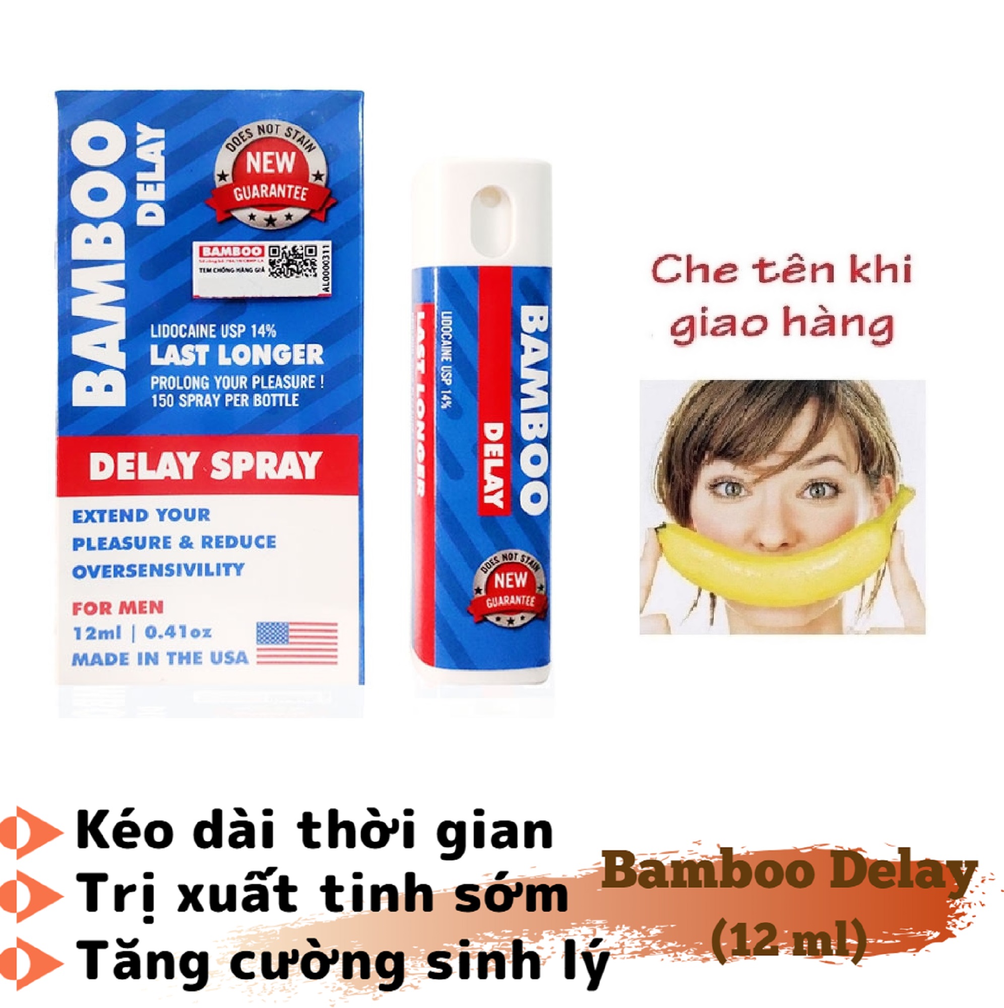 Chai xịt BAMBOO DELAY cao cấp nam (12 ml) - hàng chính hãng