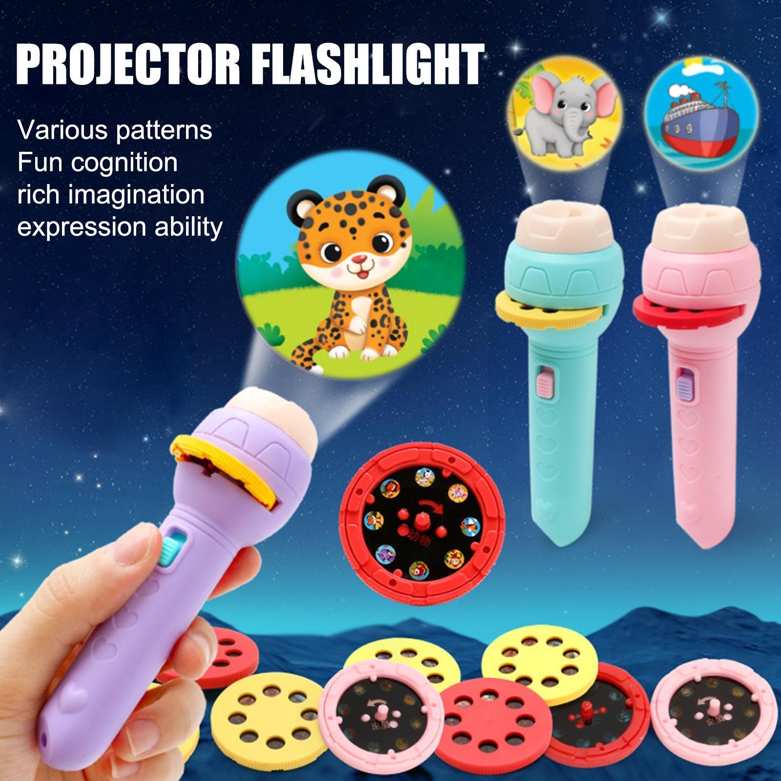 CW Baby Sleeping Story Book Flashlight Projector Torch Lamp Toy Early
