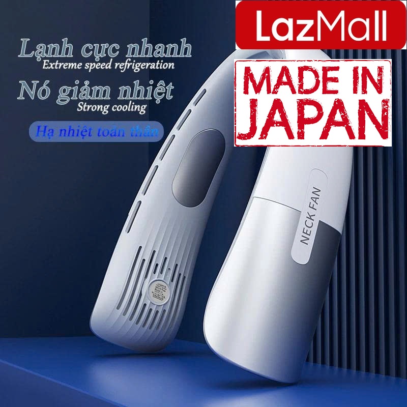  LazMall Nhật Bản Deal Hot Giờ Vàng Quạt Đeo Cổ Quạt Mini Đeo Cổ 5 Tốc Độ Pin Cao Cấp Kích Thước Nhỏ Không Cánh Quạt Sạc Khi Đi Ra Ngoài Neck Fan Quạt USB Thiết Kế Sang Trọng 