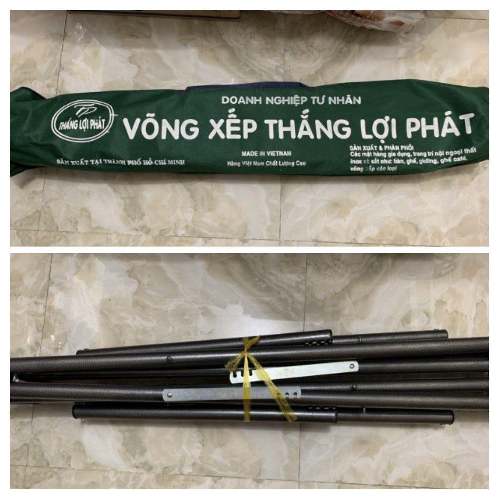 Combo giá võng xếp sắt sơn tĩnh điện Thắng Lợi Phát kèm võng lưới