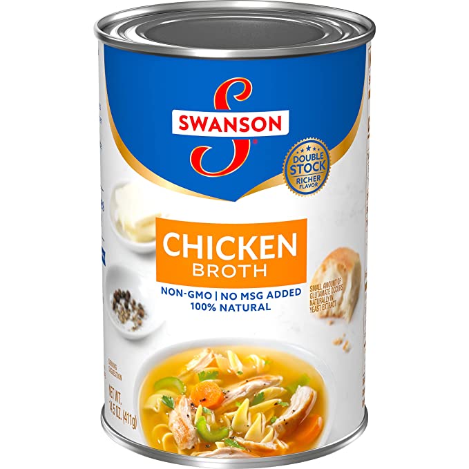Nước Dùng Gà Nguyên Liệu Tự Nhiên Swanson Chicken Broth, Lon 411g 14.5 Oz.