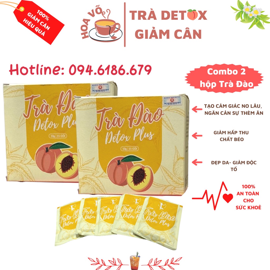 Combo 2 hộp Trà đào Detox Plus Trà Detox Plus thành phần 100% tự nhiên, hỗ trợ giảm cân an toàn và hiệu quả - trà đào - trà giảm cân - trà giảm cân an toàn