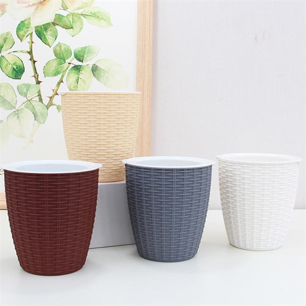 Chậu cây tự dưỡng thông minh- A309 Rattan