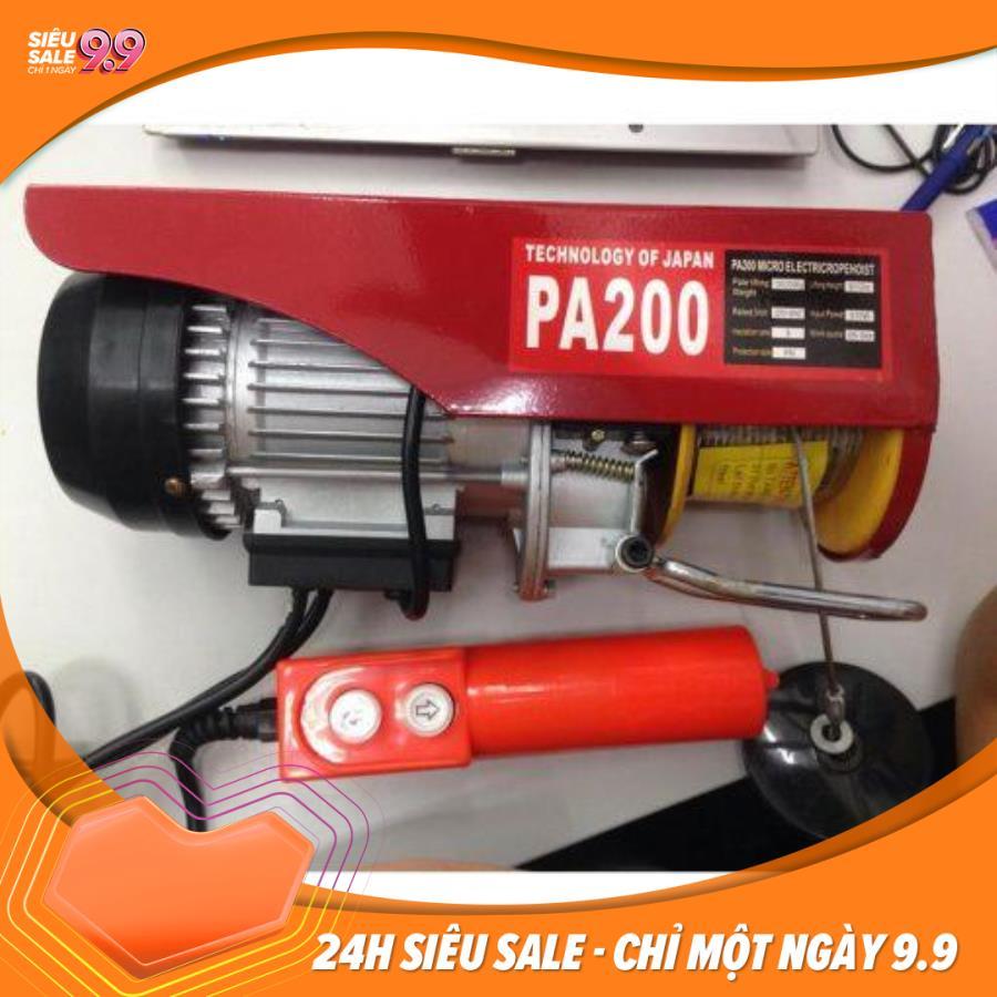 Máy tời điện PA200 tải trọng 100kG (200kG) dây cáp 25m Tời treo mini PA200