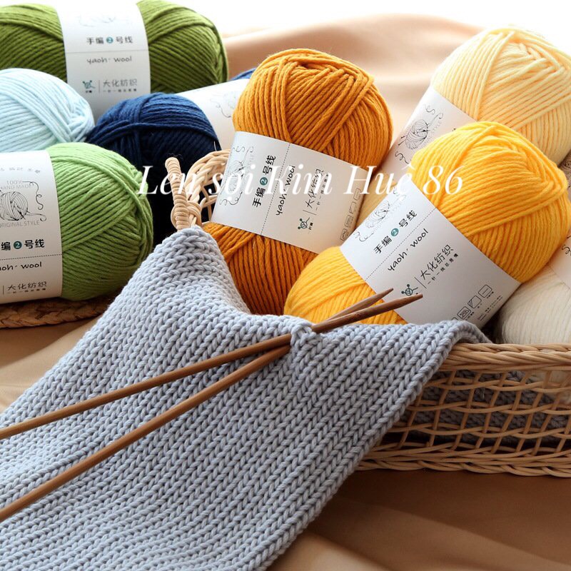 Len yaoh wool sợi to 3mm cuộn 100g