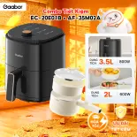 Combo 034 Nồi điện đa năng 2L EC-20E01B và nồi chiên không dầu 3.5L AF-35M02A - Bảo hành 12 tháng 1 đổi 1