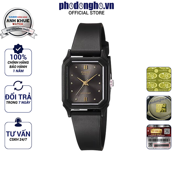 Đồng hồ nữ dây nhựa casio anh khuê lq-142e-1adf