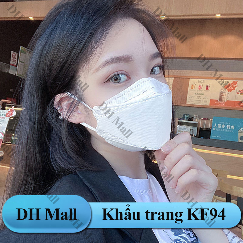Combo 100 chiếc khẩu trang KF94 kiểu dáng 4d Hàn Quốc kháng bụi và vi khuẩn có hại lên tới 95% an toàn cho sức khỏe của bạn DH Mall