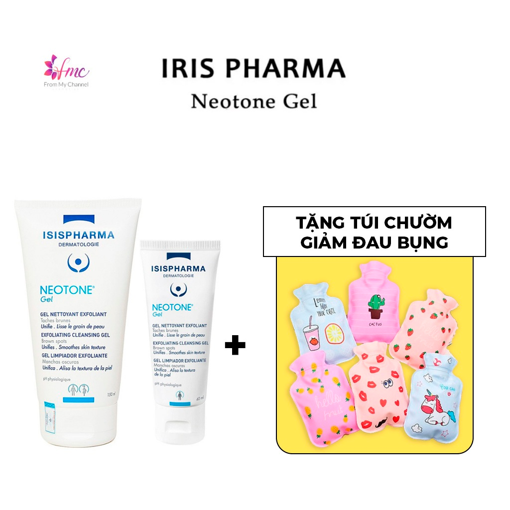 [MUA 1 TẶNG 1] Gel rửa mặt làm trắng sáng da NeoTone của nhà ISIS PHARMA Neotone Gel  40ml/150ml + Tặng 1 túi chườm giảm đau bụng
