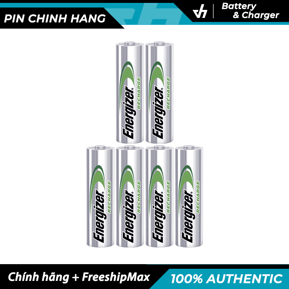 Bộ 6 pin sạc energizer tray 2000mah - pin aa size chuẩn điện áp 1.2v tương thích tốt