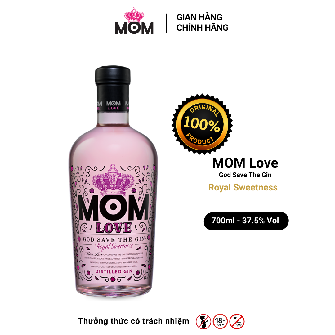 Rượu gin MOM Love Royal Sweetness Nồng Độ Alc 37.5% 700ml