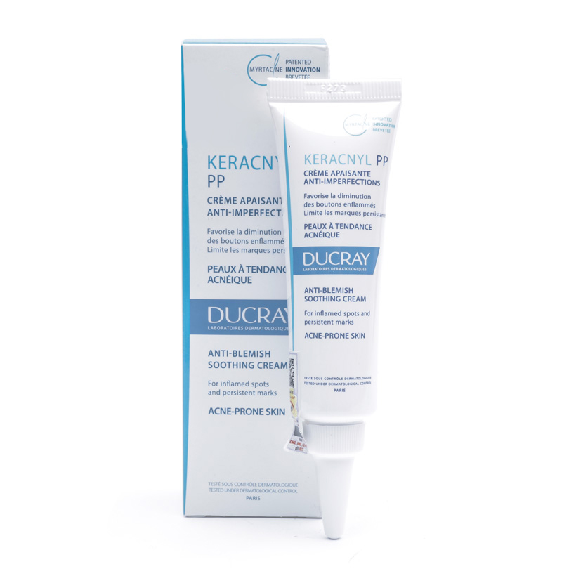 Kem dưỡng Ducray Keracnyl PP Anti-Blemish Soothing Cream 30ml - giảm viêm mụn cân bằng dầu