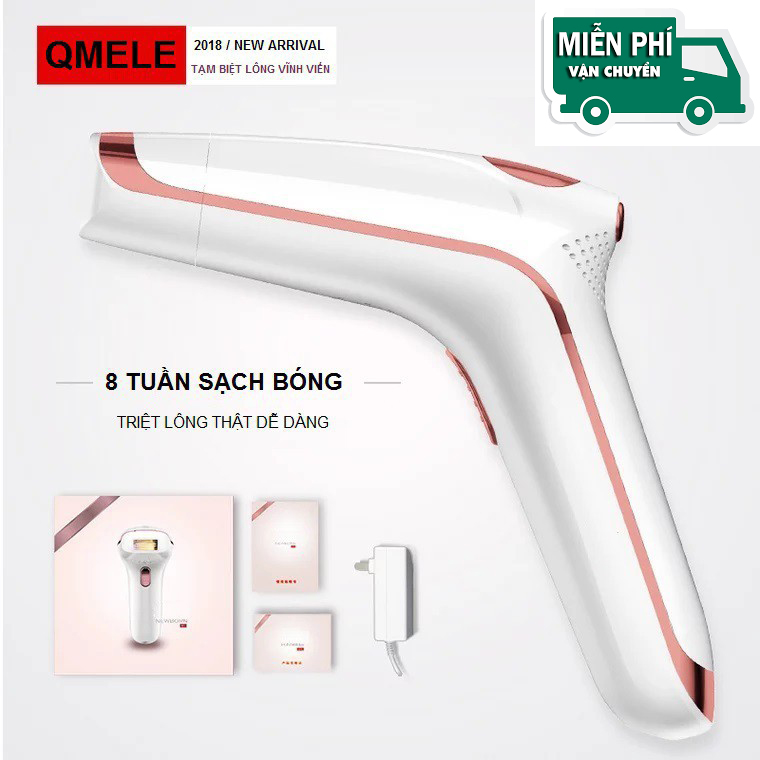 Máy triệt lông cá nhân Qmele viền hồng bản cao cấp