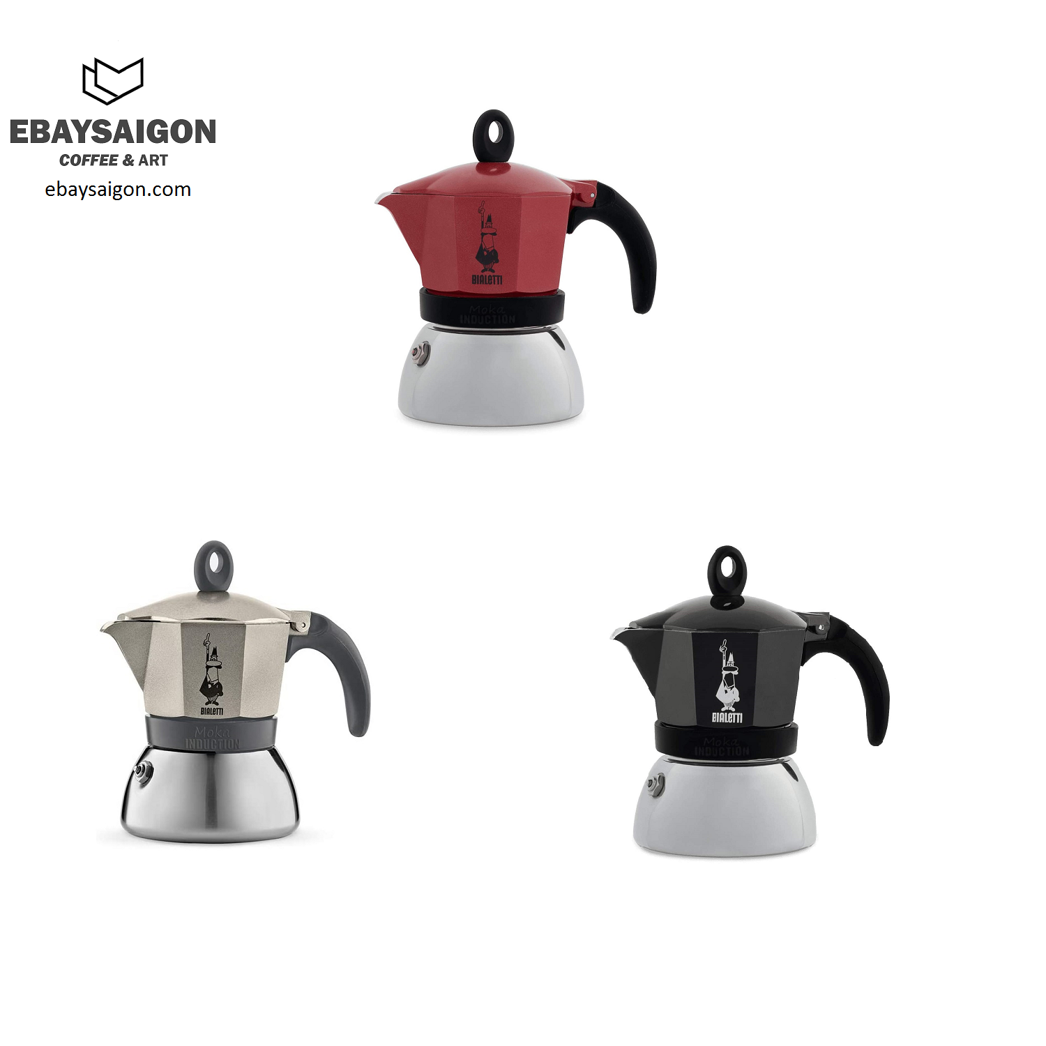 ấm nấu cà phê bialetti moka pot induction 3 cup