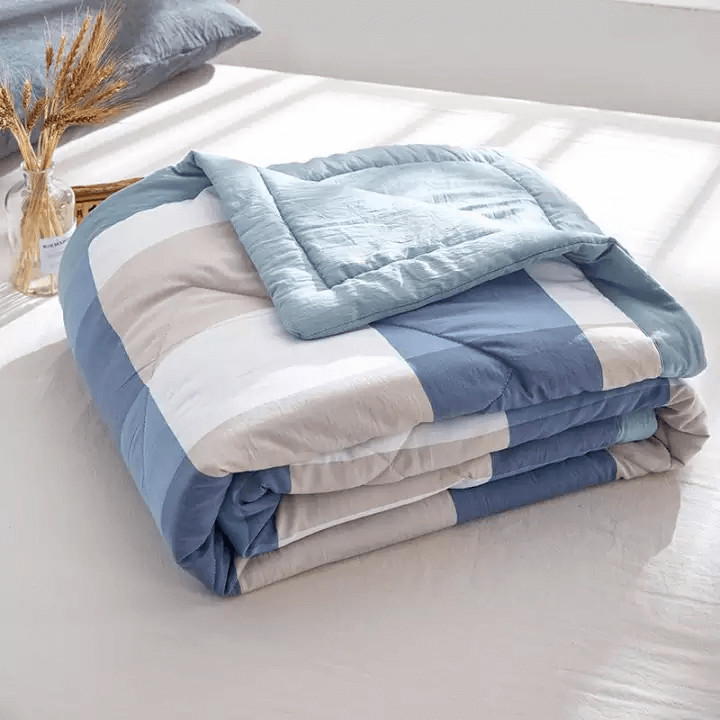 Chăn cotton hè thu.chăn mùa đông 1m6x2m - chăn hè - chăn kẻ , chăn chần bông - chăn trần bông - chan 2 lop - chăn phòng lạnh