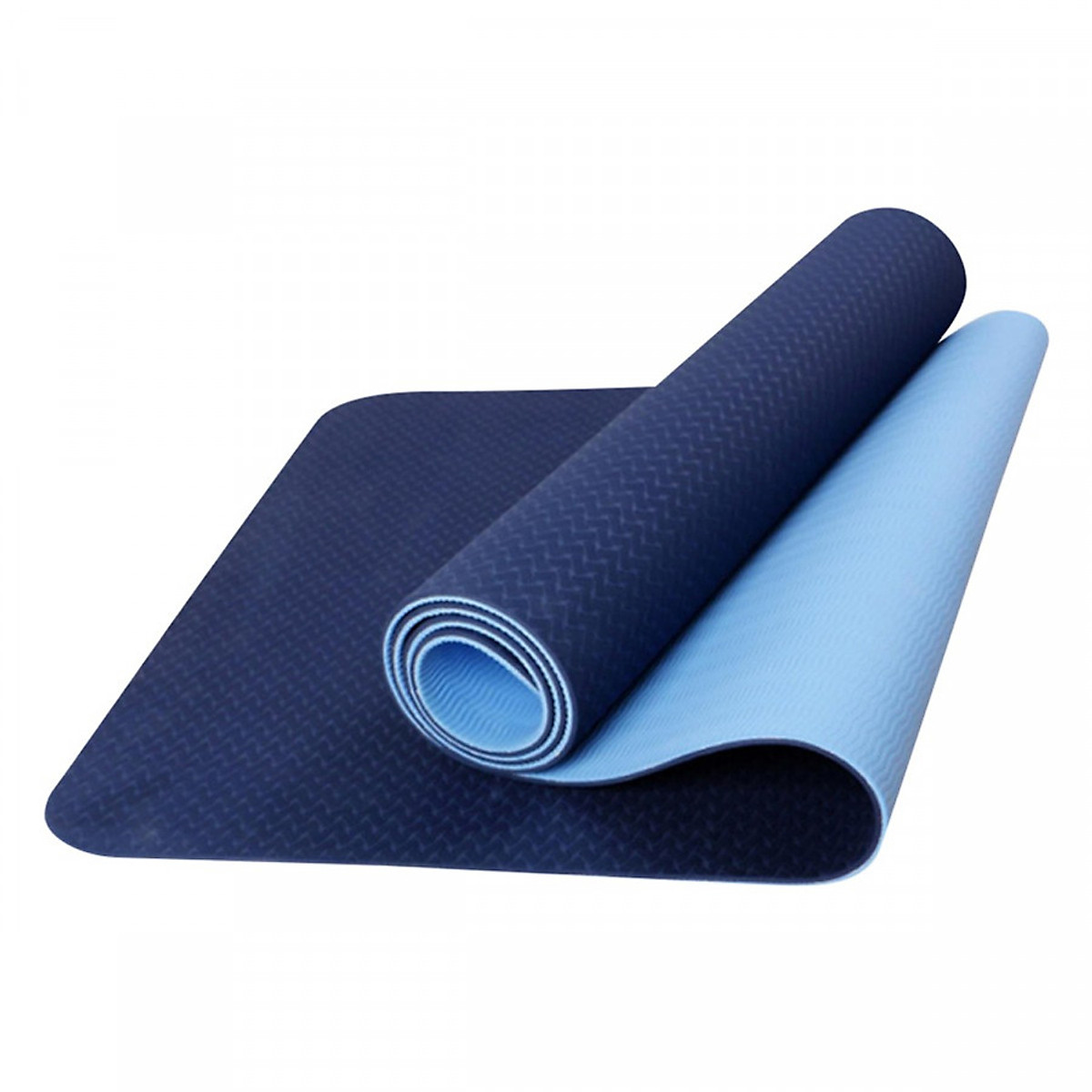 Thảm tập tpe yoga mat cao cấp 6mm 2 lớp - xanh dương