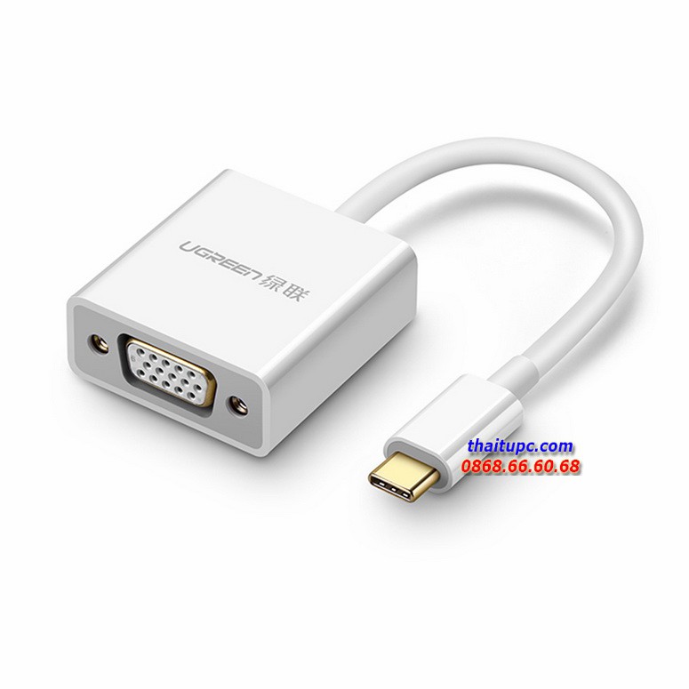 Cáp chuyển usb type c to vga chính hãng ugreen 50511 hỗ trợ full hd