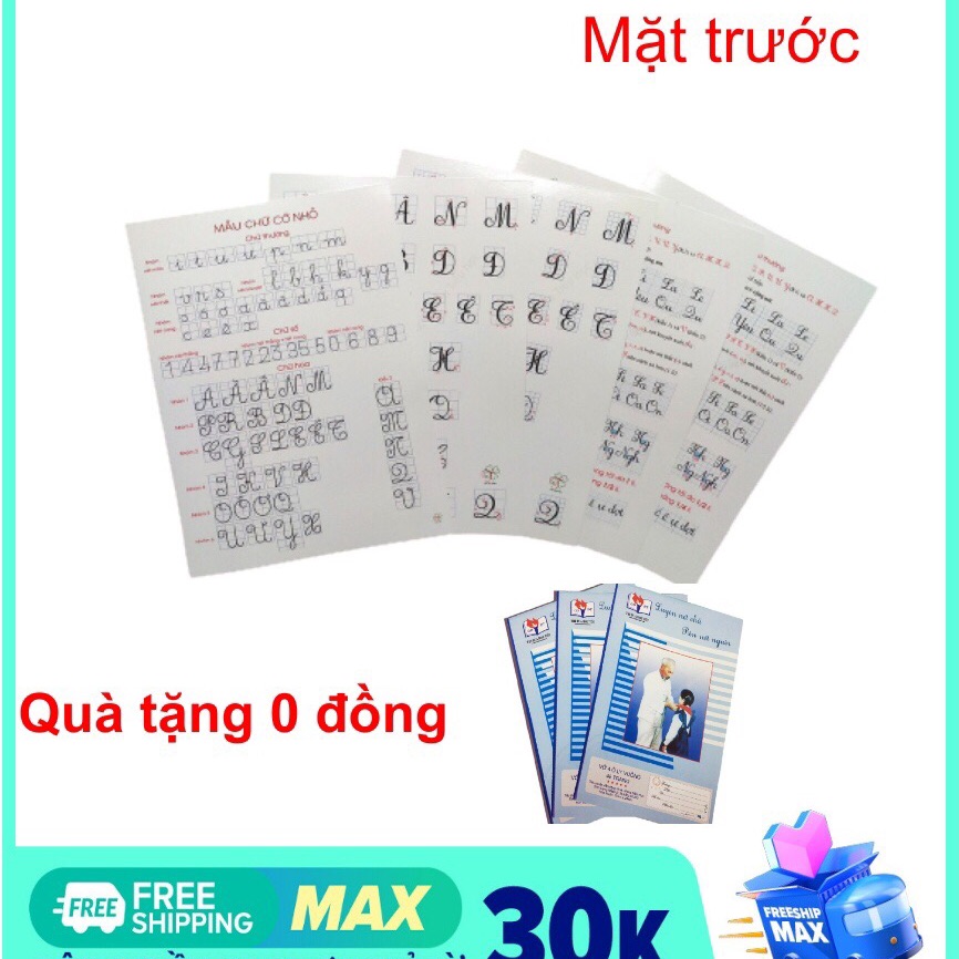 BỘ 5 TỜ BÍ KÍP LUYỆN CHỮ - XA TRỤC THẢO (miễn ship + quà tặng)
