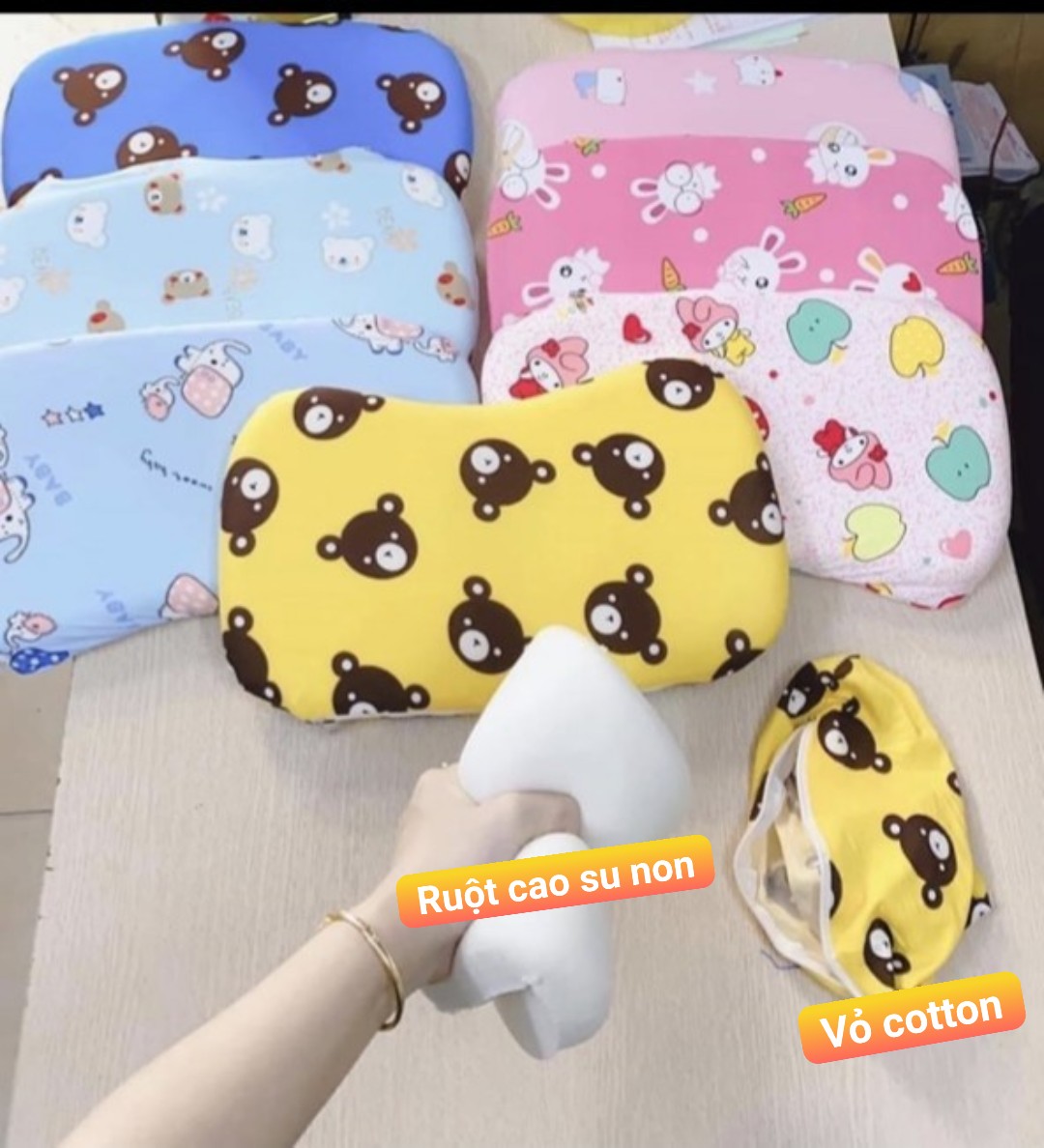 Gối trẻ em ,gối cao su non trẻ em dành cho bé 1- 12 tháng tuổi loại to