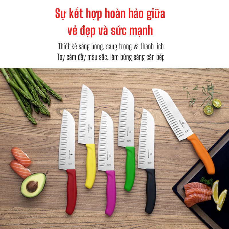 Dao thái victorinox 17cm santoku cạnh sáo
