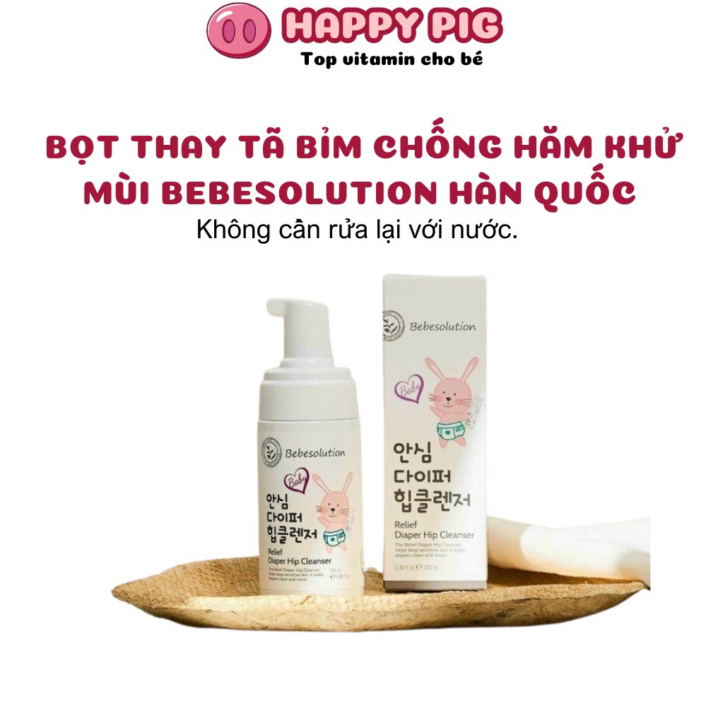 Bọt thay tã bỉm và chống hăm Bebesolution ECO cho bé từ sơ sinh - Dung dịch vệ sinh vùng mặc tã cho bé.