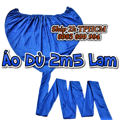 Áo trùm Vải Dù 2m5 Lam giúp vệ sinh xịt rửa máy lạnh điều hoà - Bạt trùm túi rửa làm sạch loại vải dù loại dày miệng rộng 2m5 đuôi 3m Vải Màu Xanh Lam - chuyên các loại máy lớn, âm trần