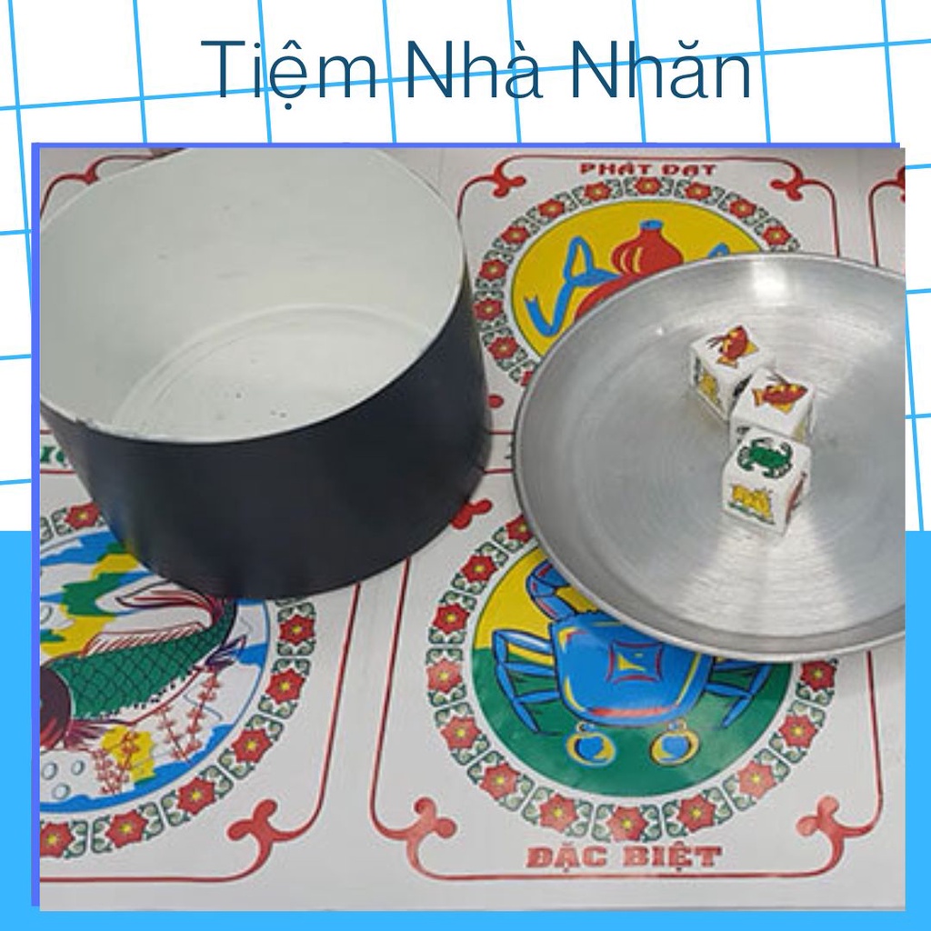Bầu cua tôm cá, bộ đồ chơi lắc bầu cua cá cọp bằng xốp