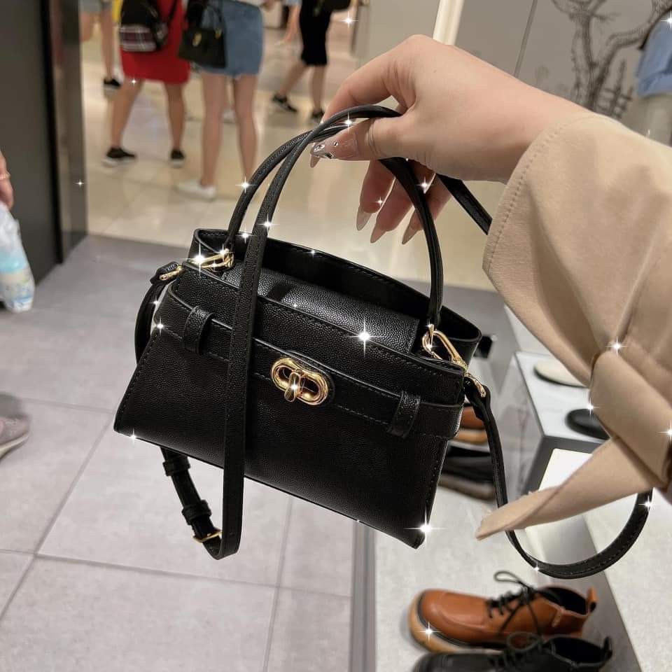 Túi c n k da hạt dáng túi thanh lịch tiểu thư size 19cm