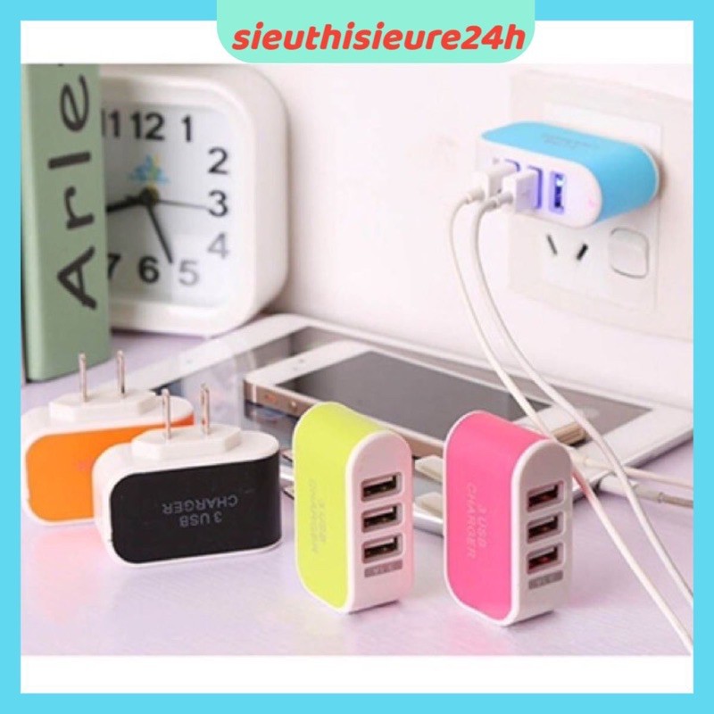 Củ sạc đa năng ❤️freeship❤️ củ sạc 3 cổng usb giảm giá 50% mua ngay nhanh tay