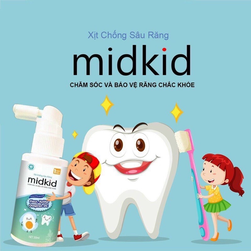 Combo 2 Xịt Chống Sâu Răng MIDKID - Bảo vệ men răng, ngừa ố vàng cho bé từ