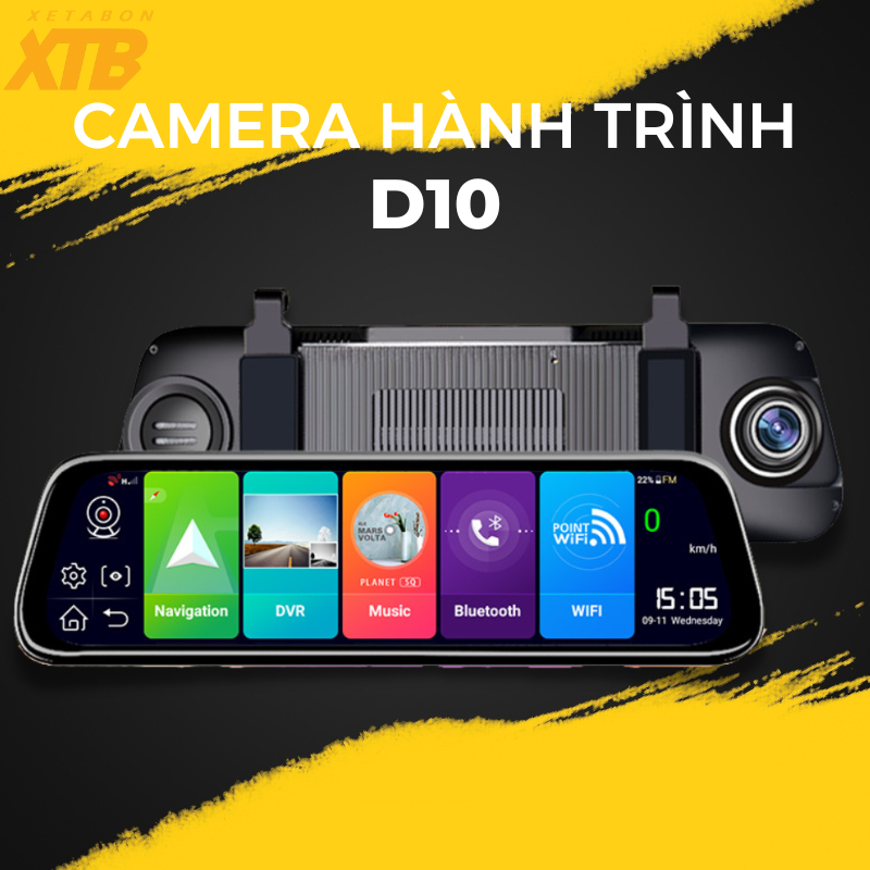 Camera hành trình ô tô D10 độ phân giải FullHD có bản đồ navitel cảnh báo tốc độ lệch làn định vị GPS