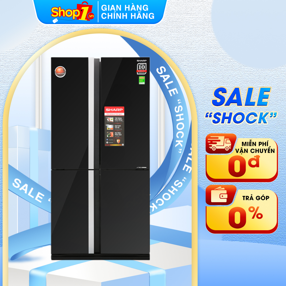 Tủ lạnh sharp inverter 605 lít sj-fx688vg-bk