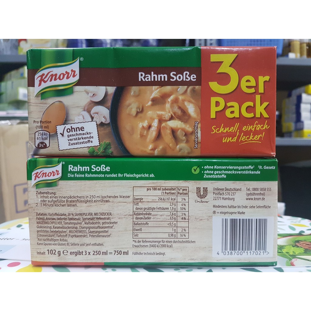 Sốt nấm Knorr Rahm Sobe cho món bò bít-tết của Đức