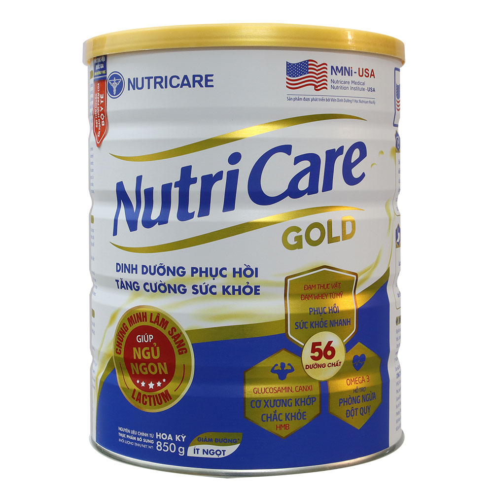 Sữa bột Nutricare Gold - dinh dưỡng phục hồi bồi bổ sức khoẻ lon 850g