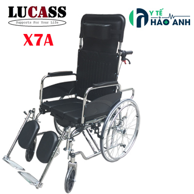 Xe lăn đa năng có bô vệ sinh ngả nằm Lucass X7A