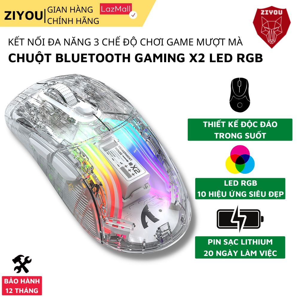 Chuột Bluetooth Không Dây Siêu Nhẹ Attack Shark X6 và X3 Chip PAW3395 Hiệu  Suất Cao Siêu Mượt DPI 26000