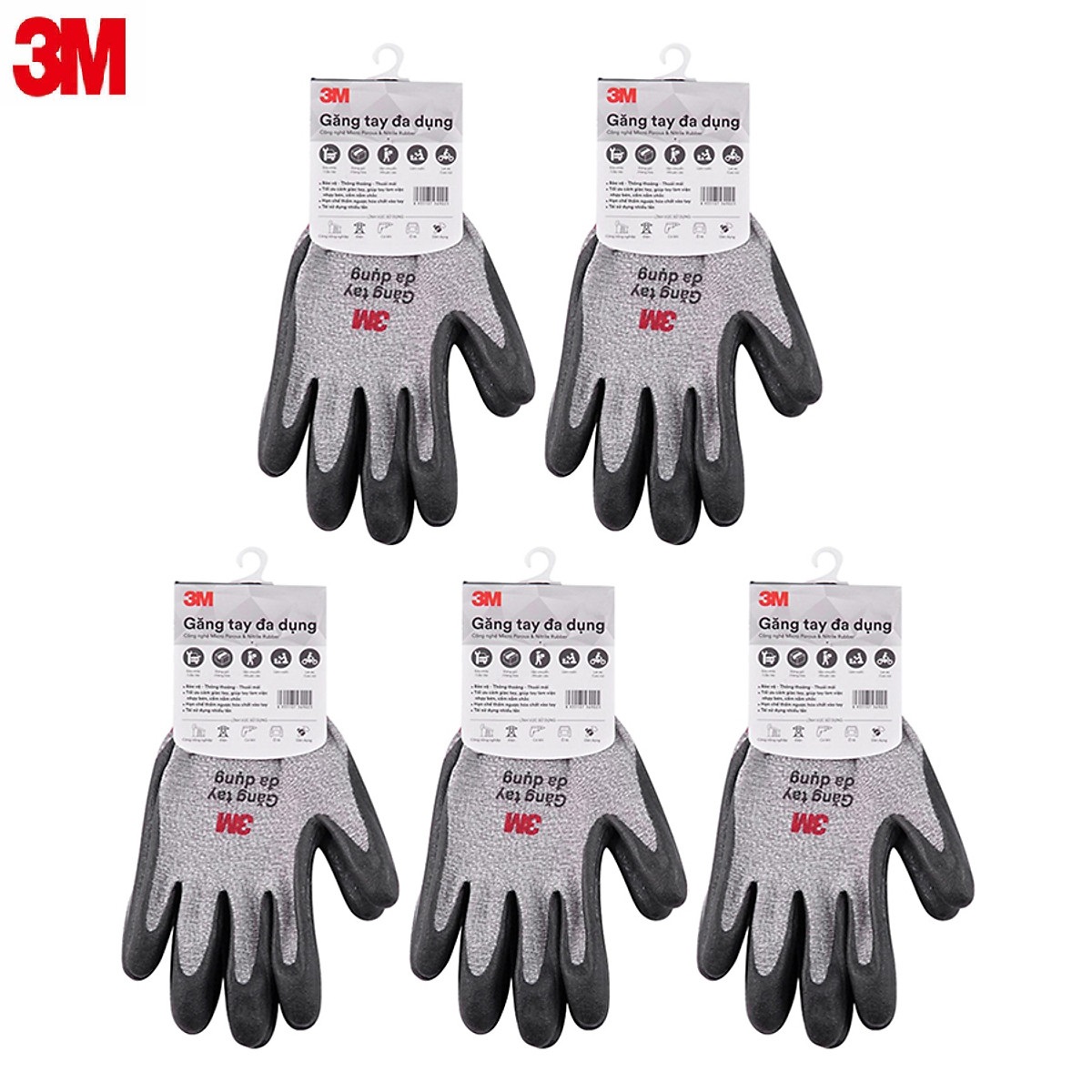 Combo 5 đôi găng tay đa dụng 3m fl-3m