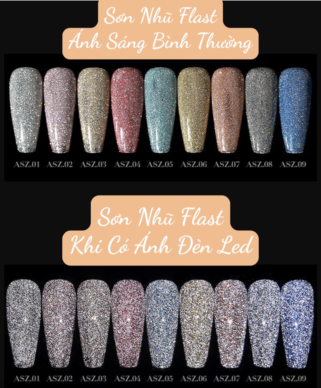 Sơn gel nhũ flash as mã asz 15ml
