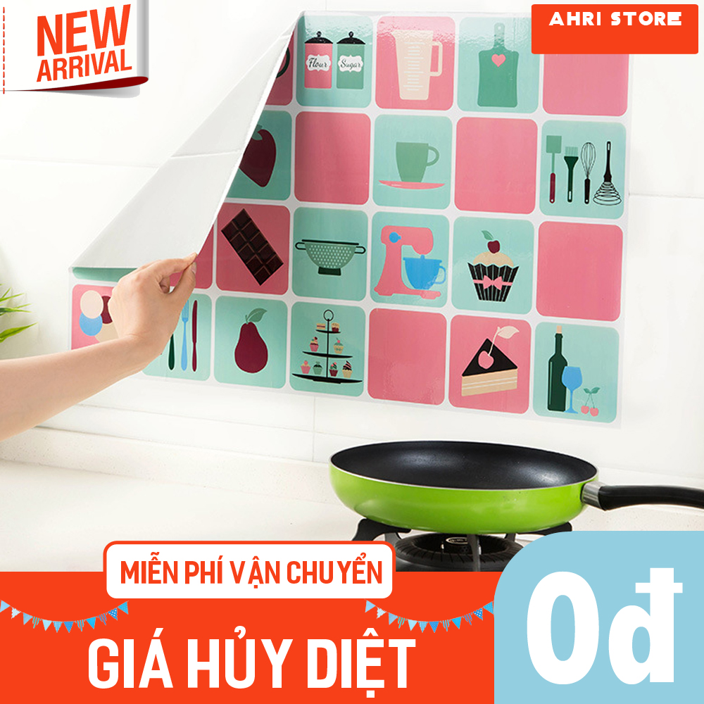 Decal giấy dán tường nhà bếp siêu bền bỉ, keo dính chắc chắn, chất liệu tốt có tráng nhôm cách nhiệt, chống dầu mỡ, chống nước, icon siêu dễ thương 32.Decal45