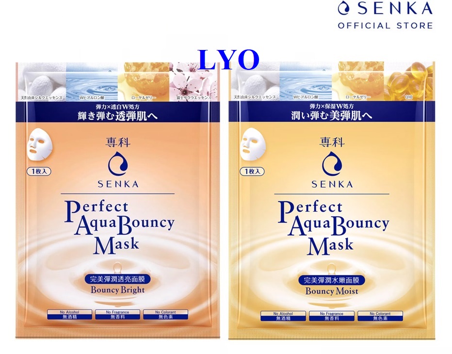 Mặt nạ senka dưỡng da cấp ẩm và đàn hồi perfect aqua bouncy mask bouncy moist & bright 23g