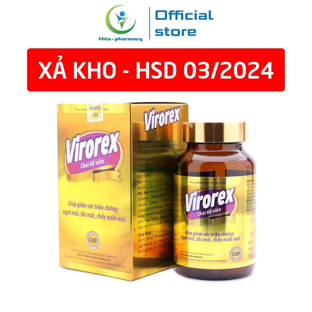 VIROREX thảo dược giảm viêm xoang, viêm mũi dị ứng, giảm ngạt mũi, tắc mũi